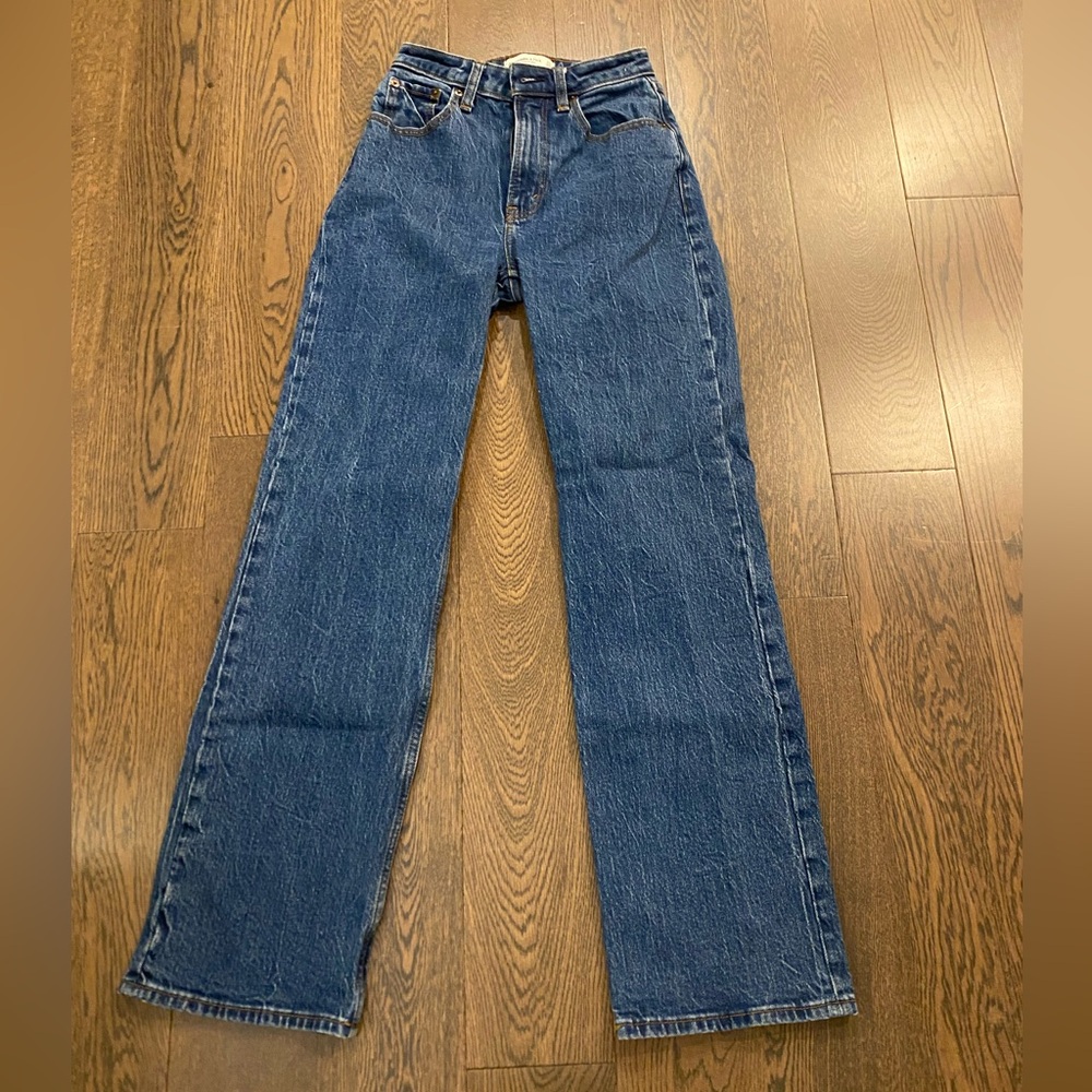 Abercrombie & Fitch Women's Straight Leg Blue Jeans